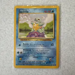 Pokemon Squirtle Base Set Common 40 HP 63/102 Wizards 1999 Pokemon TCG Card - Image 1
