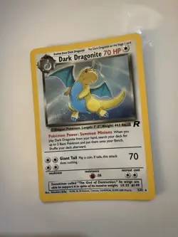 Pokemon TCG Team Rocket Dark Dragonite Holo Card 5/82 Rare 1999 - Image 2