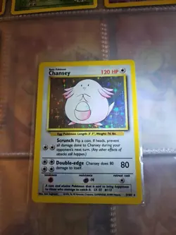 Chansey - 3/102 - Pokemon Base Set Unlimited Holo Rare Card WOTC MP Vintage - Image 1