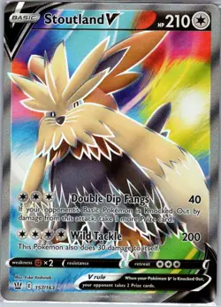 Stoutland V (Full Art) 157/163 SWSH05: Battle Styles - Pokemon Card - NM - Image 1