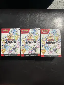 Pokemon TCG Scarlet & Violet Prismatic Evolutions Booster Bundle 3 Boxes - Image 1