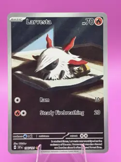 Larvesta 196/191 Pokemon TCG S&V Surging Sparks Illustration Rare Holo NM - Image 1