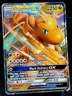 Dragonite GX 152/236 LP Ultra Rare Sun & Moon Pink Fairy Weakness Pokemon Card! - Image 1