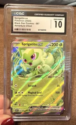 2024 POKEMON SPRIGATITO ex BLACK STAR PROMO -087 CGC GEM MINT 10 - Image 1