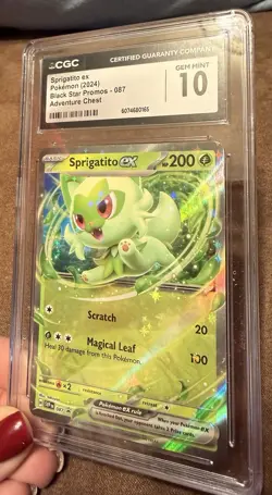 2024 POKEMON SPRIGATITO ex BLACK STAR PROMO -087 CGC GEM MINT 10 - Image 2