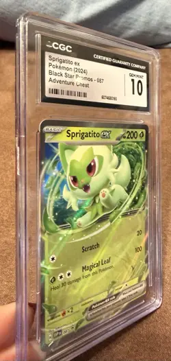 2024 POKEMON SPRIGATITO ex BLACK STAR PROMO -087 CGC GEM MINT 10 - Image 3