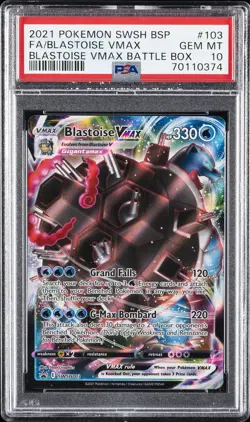 2021 POKEMON SWSH BLACK STAR PROMO #103 FULL ART/BLASTOISE VMAX PSA 10 - Image 1