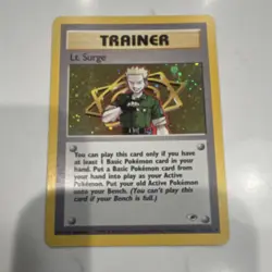 Pokemon TCG Lt. Surge Gym Heroes Unlimited 17/132 Holo Rare Trainer English WOTC - Image 1