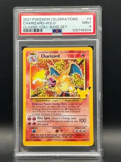 PSA 9 Mint 2021 Pokemon Celebrations Classic Collection Charizard #4 Base Set EN - Image 1