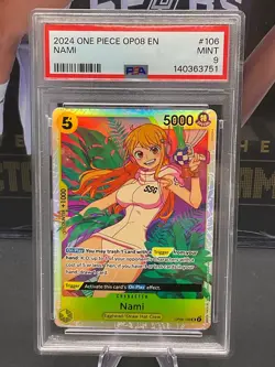 2024 One Piece English OP08-106 Nami SR PSA 9 MINT - Image 1