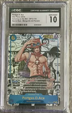 Portgas D. Ace One Piece Carrying On His WILL OP13 Manga English CGC Gem Mint - Image 1