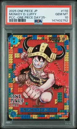 2025 ONE PIECE JPN PREM CARD COLL -ONE PIECE DAY'25- #110 MONKEY D. LUFFY PSA 10 - Image 1