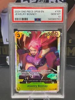 2024 One Piece English OP08-105 Jewelry Bonney SR PSA 10 GEM MINT - Image 1