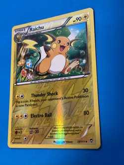 Raichu 28/111 Reverse Holo Pokemon Card XY Furious Fists 2014 Uncommon LP/NM - Image 2
