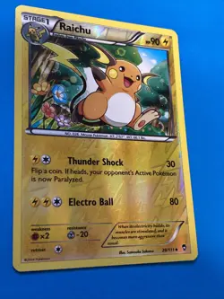 Raichu 28/111 Reverse Holo Pokemon Card XY Furious Fists 2014 Uncommon LP/NM - Image 3