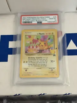 2021 POKEMON CELEBRATIONS CLASSIC COLLECTION #24 BIRTHDAY PIKACHU-HOLO PSA 10 - Image 1
