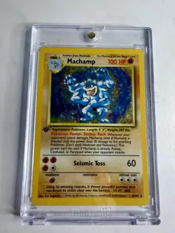 Pokemon TCG Machamp Base Set 1st Edition Holo 8/102 WOTC Condition MP - Image 1