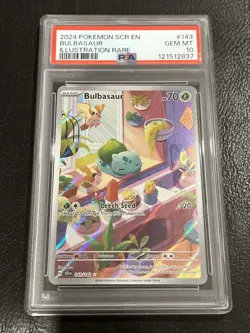 POKEMON SCR EN-STELLAR CROWN ILLUSTRATION RARE #143 BULBASAUR PSA 10 - Image 1