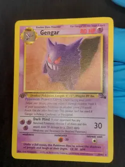 Pokemon Gengar Fossil 1st Edition 20/62 1999 Pokemon - Vintage 💎 Mint - Image 2