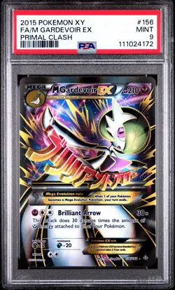 2015 Pokemon XY Primal Clash Mega Gardevoir EX Full Art #156 PSA 9 - Image 1