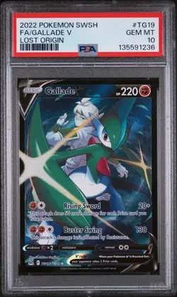 2022 POKEMON LOST ORIGIN FULL ART GALLADE V #TG19 PSA 10 - Image 1