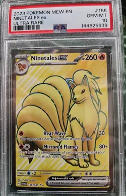 2023 POKEMON MEW EN-151 ULTRA RARE #186 NINETALES EX PSA 10 - Image 1