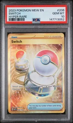 2023 POKEMON MEW EN-151 HYPER RARE #206 SWITCH PSA 10 - Image 1