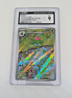 2023 Pokemon SV 151 Ivysaur Illustration Rare 167/165 CGC 9 Mint - Image 1