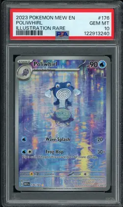 2023 POKEMON MEW EN-151 ILLUSTRATION RARE #176 POLIWHIRL PSA 10 - Image 1
