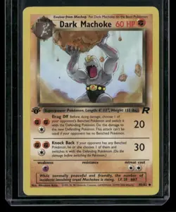 Pokemon Team Rocket 40/82 1st Edition Dark Machoke Non Holo - MP - Image 1