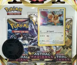Pokemon Tcg Eevee Promo And Coin Astral Radiance 3 Pack Blister New And Sealed - Image 1