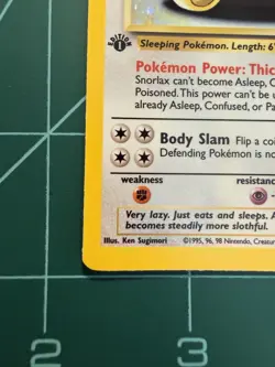 FIRST EDITION Snorlax HOLO 11/64 Pokemon Base Set - Image 2