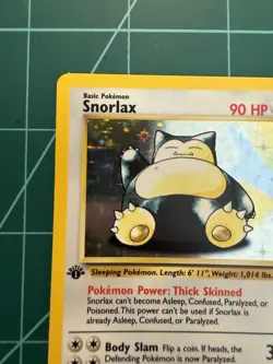 FIRST EDITION Snorlax HOLO 11/64 Pokemon Base Set - Image 3