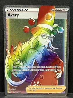 Avery 211/198 Rainbow Secret Rare Sword & Shield Chilling Reign Pokemon TCG NM - Image 1