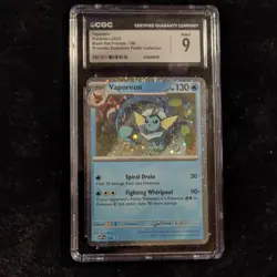 Pokemon Vaporeon 168 Black Star Promo Holo CGC 9 Prismatic Evolutions English - Image 1