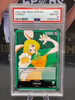 2024 One Piece English OP08-021 Carrot PSA 10 GEM MINT - Image 1