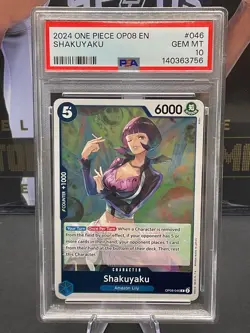 2024 One Piece English OP08-046 Shakuyaku R PSA 10 GEM MINT - Image 1