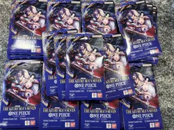 One Piece OP14 THE AZURE SEA’S SEVEN LOT OF 45- Sleeved Booster Packs - Image 1