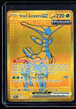 2025 Prismatic Evolutions Iron Leaves ex #176 Hyper Rare Pokemon Card - Image 1