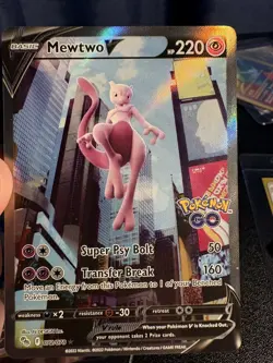 Pokemon Go Mewtwo v Full Art Holo Ultra Rare Card 072/078 Pokemon TCG - Image 1