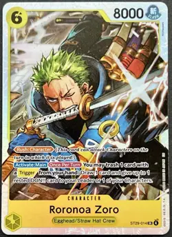 Roronoa Zoro Starter Deck 29: Egghead ST29-014 One Piece TCG Card Super Rare NM - Image 1