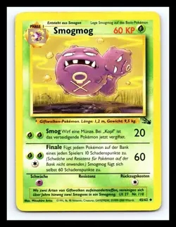 💥 Smogmog ( Weezing ) 45/62 Fossil German Vintage Pokemon Card Non Holo 1999 - Image 1