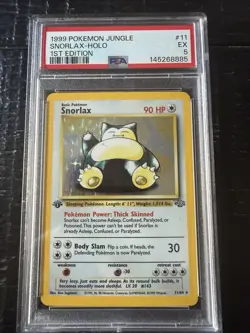 Pokemon TCG Jungle 1st Edition Snorlax Holo Rare PSA 5 11/64 Basic Card Stock - Image 1