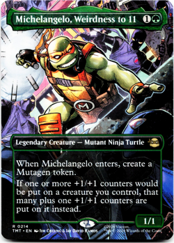 Michelangelo, Weirdness to 11 (Borderless) MTG TMNT - TMT 0214 NM 🌳 - Image 1