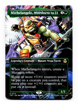 Michelangelo, Weirdness to 11 (Borderless) MTG TMNT - TMT 0214 NM 🌳 - Image 3