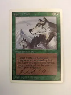 MTG Aspect Of The Wolf Unlimited Signed By Richard Garfield - Image 1