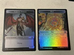 mtg foil token Vampire Demon // Map, 0015/0017, Lost Caverns of Ixalan, unplayed - Image 1