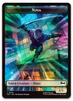 Ninja // Mutagen Double-Sided Token #5 // 9 (Foil) (NM) TMT Magic MTG - Image 1