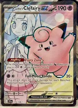 Lillie's Clefairy ex Full Art 173/159 NM/M SV09: Journey Together Pokemon TCG - Image 1