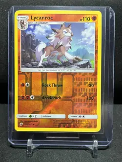 Lycanroc 76/147 Reverse Holo Rare Pokemon 2017 Burning Shadows - LP - Image 1